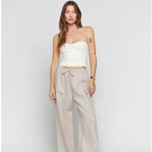 REFORMATION Ethan Linen Pant (OATMEAL) XS